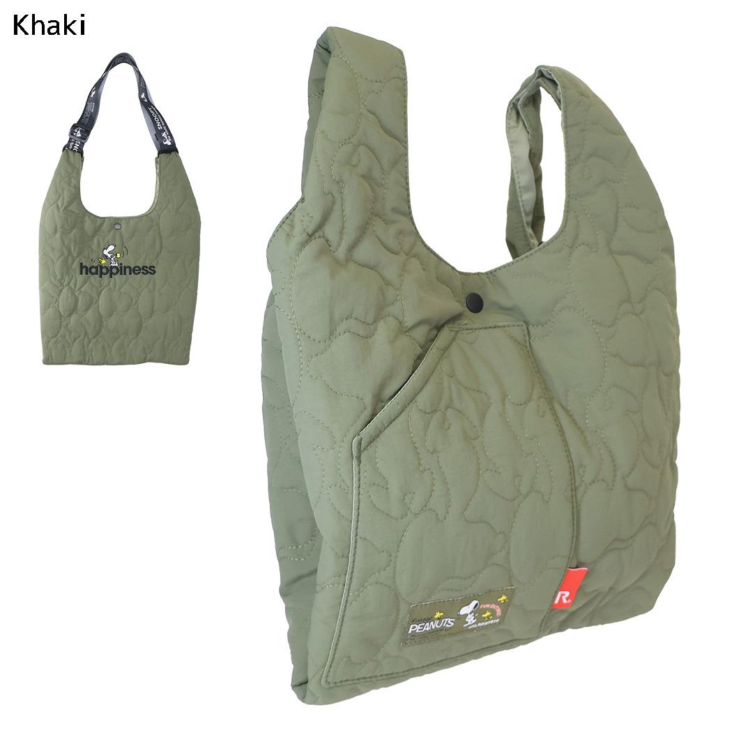 スヌーピー ショルダーバッグ マーケットバッグ キルティング IP.RS.キルト.Peanuts-1N Khaki ピーナッツ ルートート