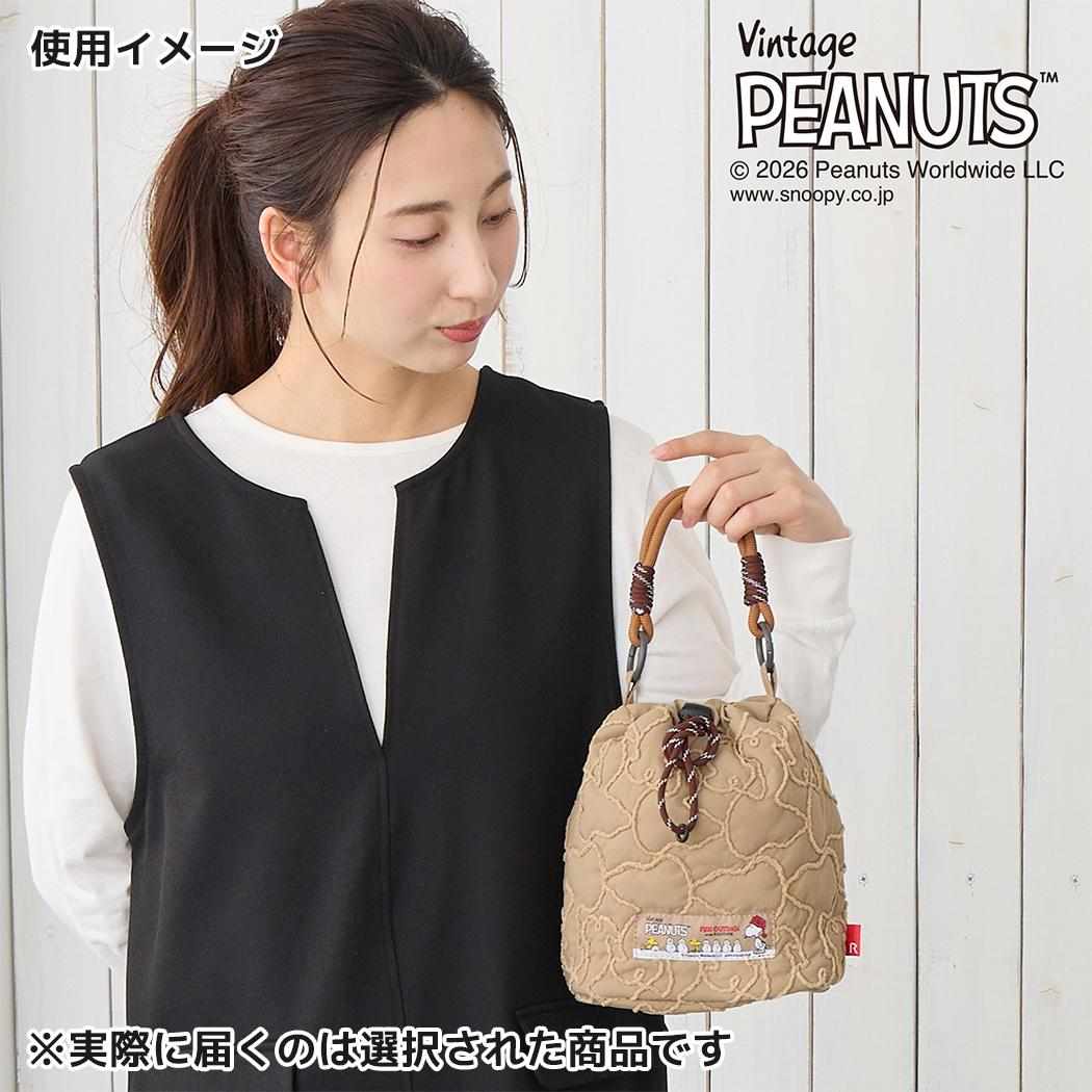スヌーピー ショルダーバッグ ミニショルダーバッグ キルティング IP.BRキンチャク.キルトPeanuts1N Black ピーナッツ ルートート