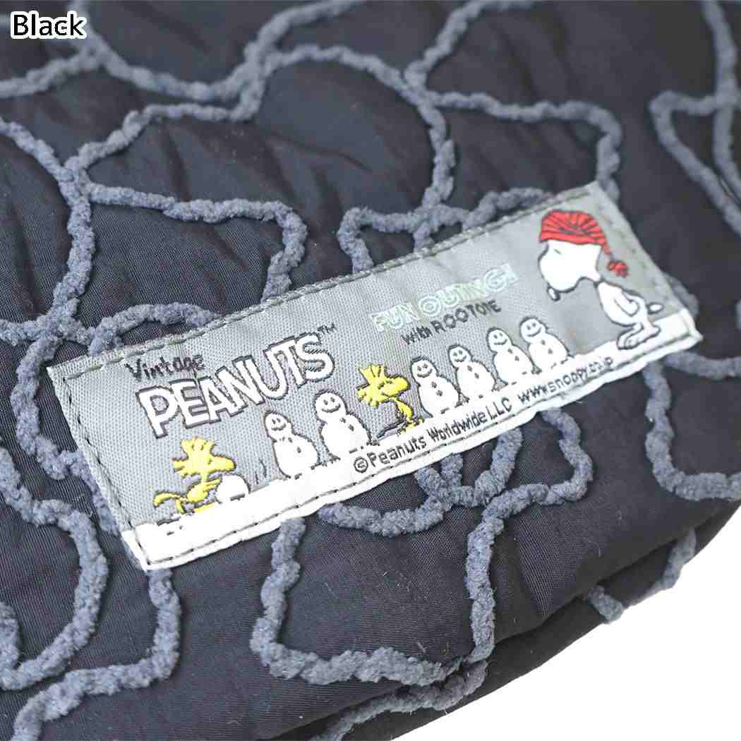 スヌーピー ショルダーバッグ ミニショルダーバッグ キルティング IP.BRキンチャク.キルトPeanuts1N Black ピーナッツ ルートート