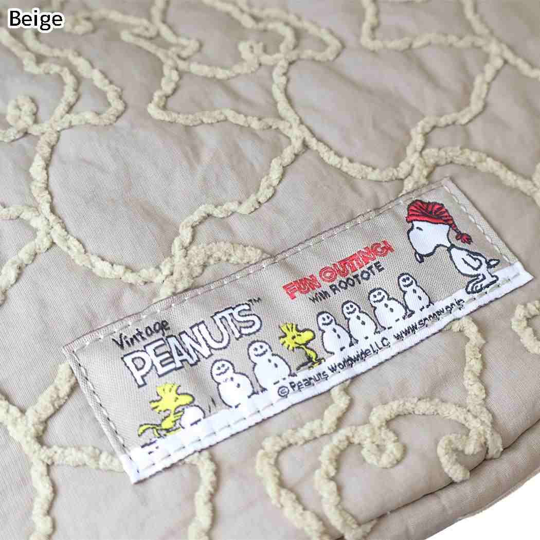 スヌーピー ショルダーバッグ ミニショルダーバッグ キルティング IP.BRキンチャク.キルトPeanuts1N Beige ピーナッツ ルートート