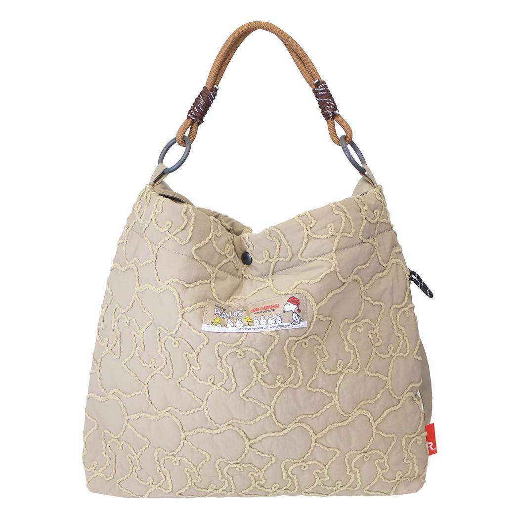 スヌーピー ショルダーバッグ 2wayバッグ キルティング IP.SQ2wayキルト.Peanuts-1N Beige ピーナッツ ルートート