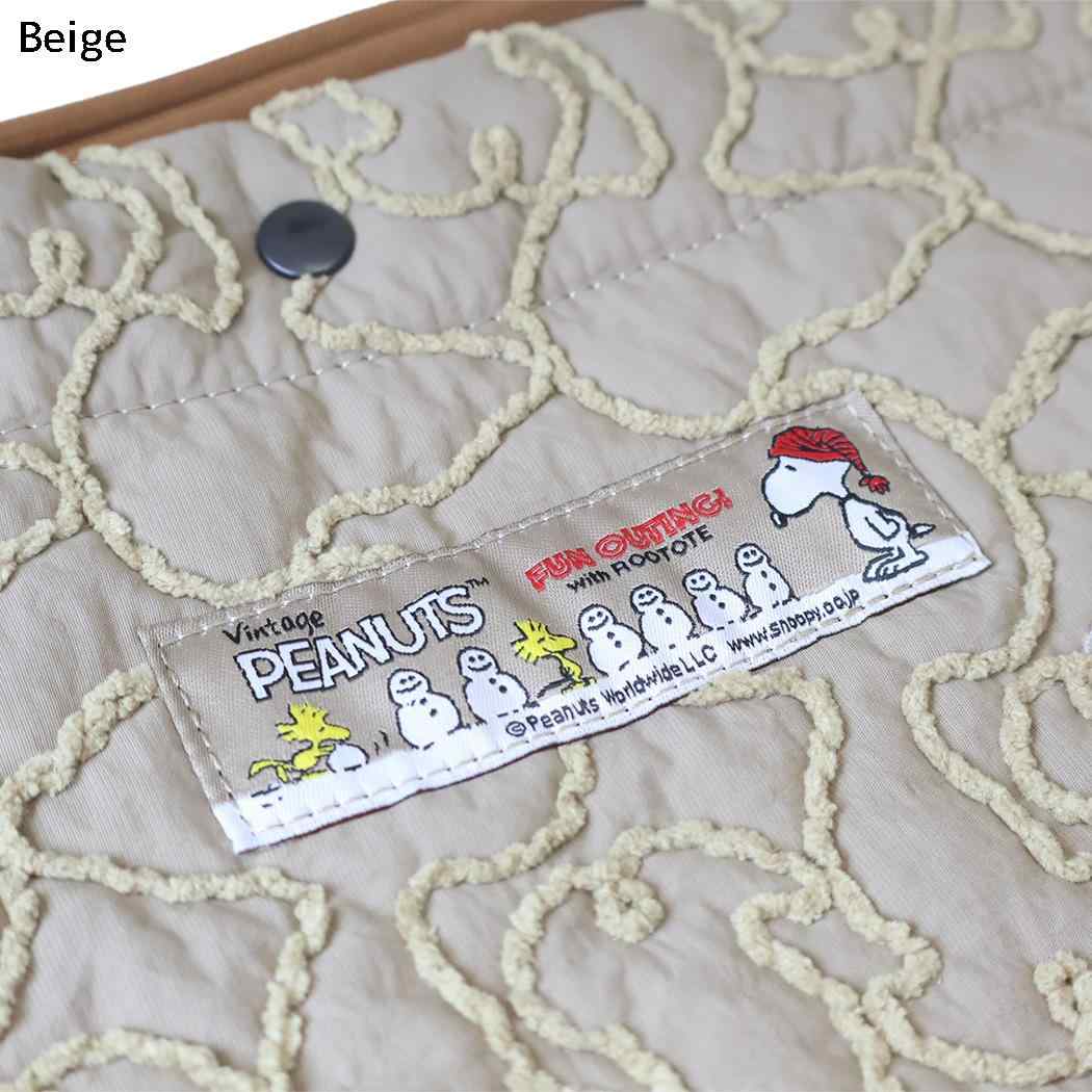 スヌーピー ショルダーバッグ 2wayバッグ キルティング IP.SQ2wayキルト.Peanuts-1N Beige ピーナッツ ルートート