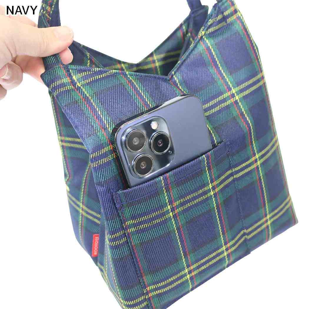 ハローキティ トートバッグ babyroo ミニバッグ IP.ベビールー.チェック.B NAVY サンリオ ルートート