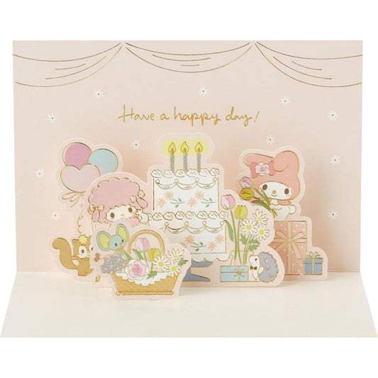 マイメロディ グリーティングカード MMバースデー BD260-5 マイメロディみんなでパーティー サンリオ 誕生日祝い メッセージカード 封筒付き グッズ メール便可 シネマコレクション