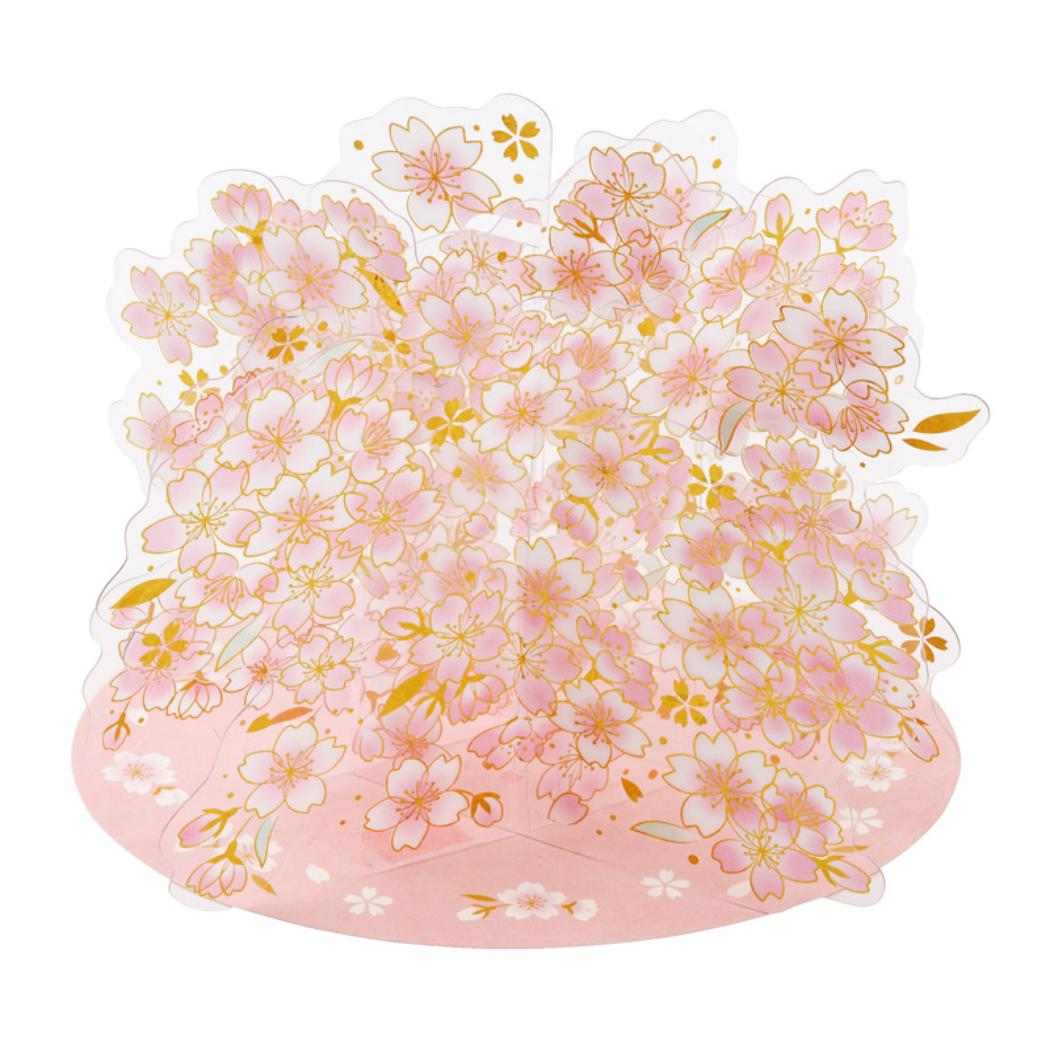 春 グリーティングカード 立体カード 透明素材桜 サンリオ プレゼント 封筒付き メッセージカード グッズ メール便可 シネマコレクション