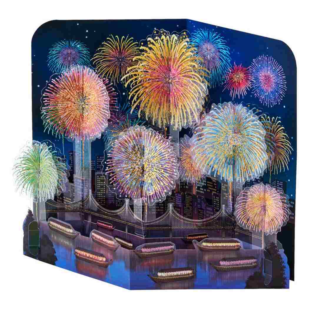 グリーティングカード シヨチユウJSP 45-5 サマー 立体花火 サンリオ 暑中お見舞い メッセージカード グッズ メール便可 シネマコレクション