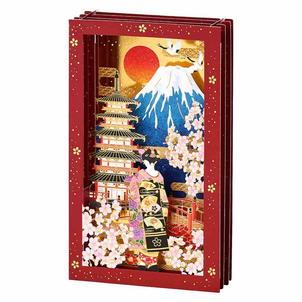 グリーティングカード ワフウ WA11-6 多目的 富士山と舞妓 サンリオ メッセージカード 立体カード グッズ メール便可 シネマコレクション