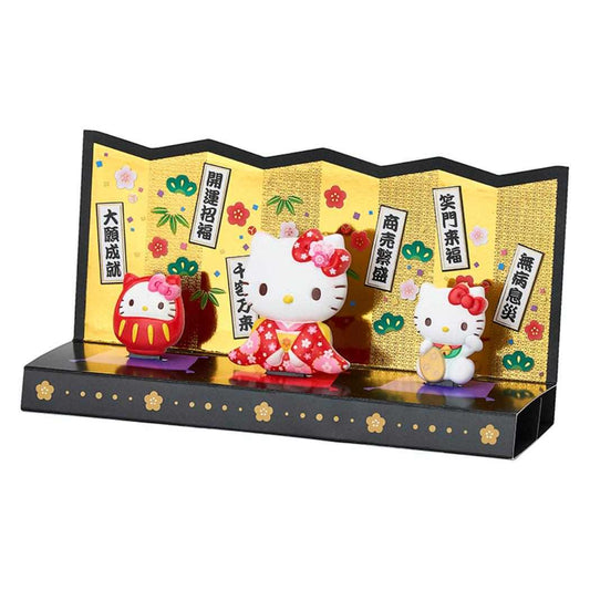 ハローキティ グリーティングカード KTワフウ WA9-6 多目的 びょうぶの前に縁起物 Sanrio サンリオ メッセージカード キャラクター グッズ メール便可 シネマコレクション