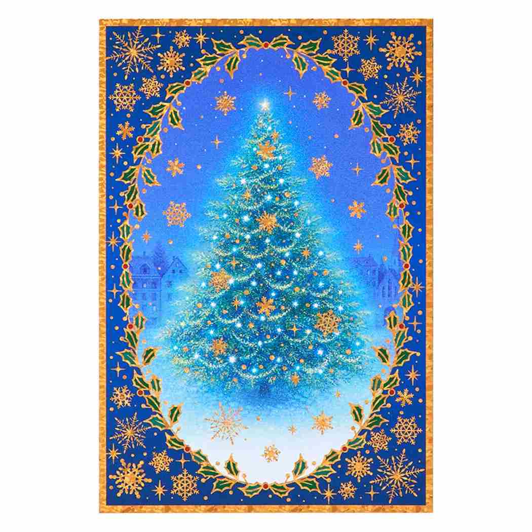CHRISTMAS グリーティングカード クリスマス ポストカード ヒイラギ枠にツリー 1枚入り JX3-6 サンリオ