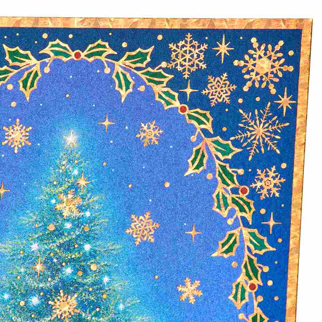 CHRISTMAS グリーティングカード クリスマス ポストカード ヒイラギ枠にツリー 1枚入り JX3-6 サンリオ