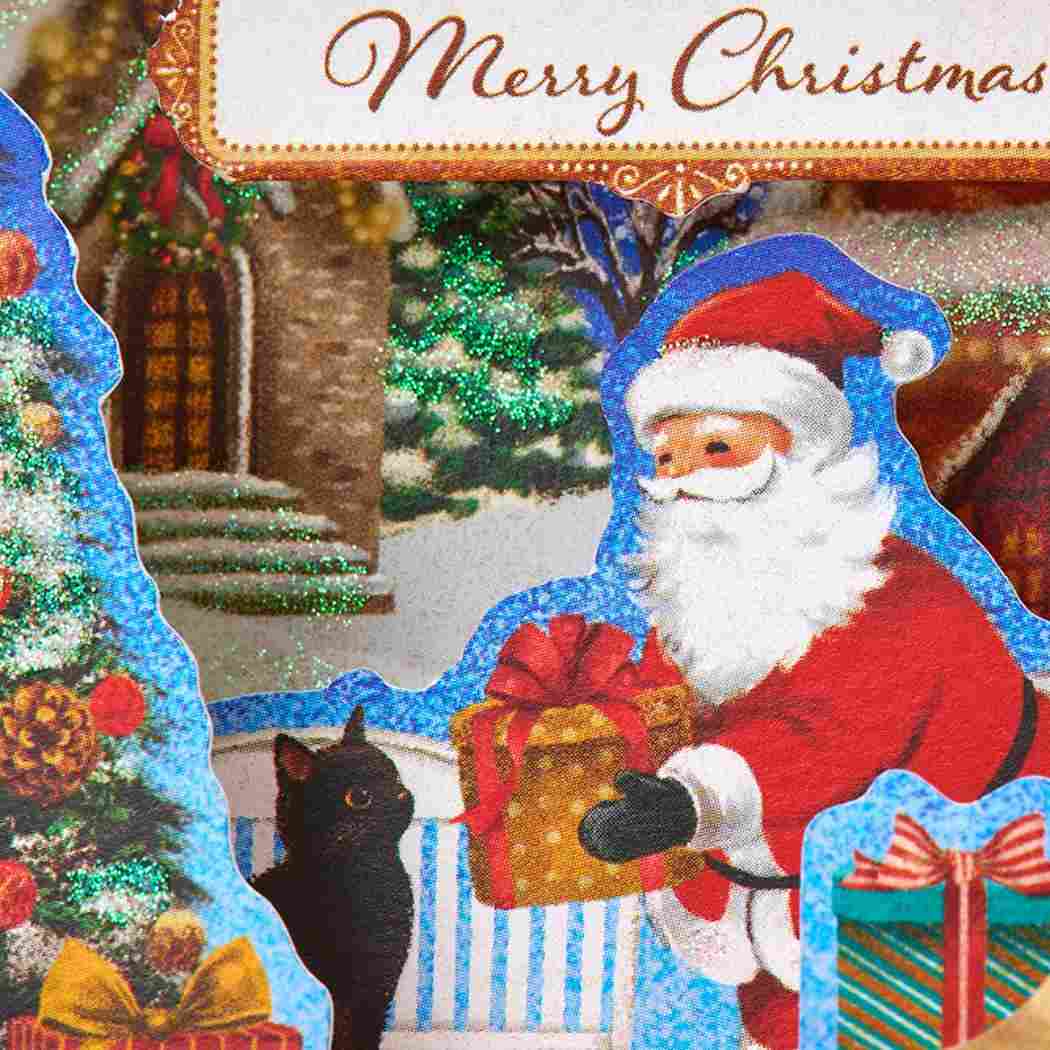 CHRISTMAS グリーティングカード クリスマス テレビにサンタ 1枚入り JX34-6 サンリオ