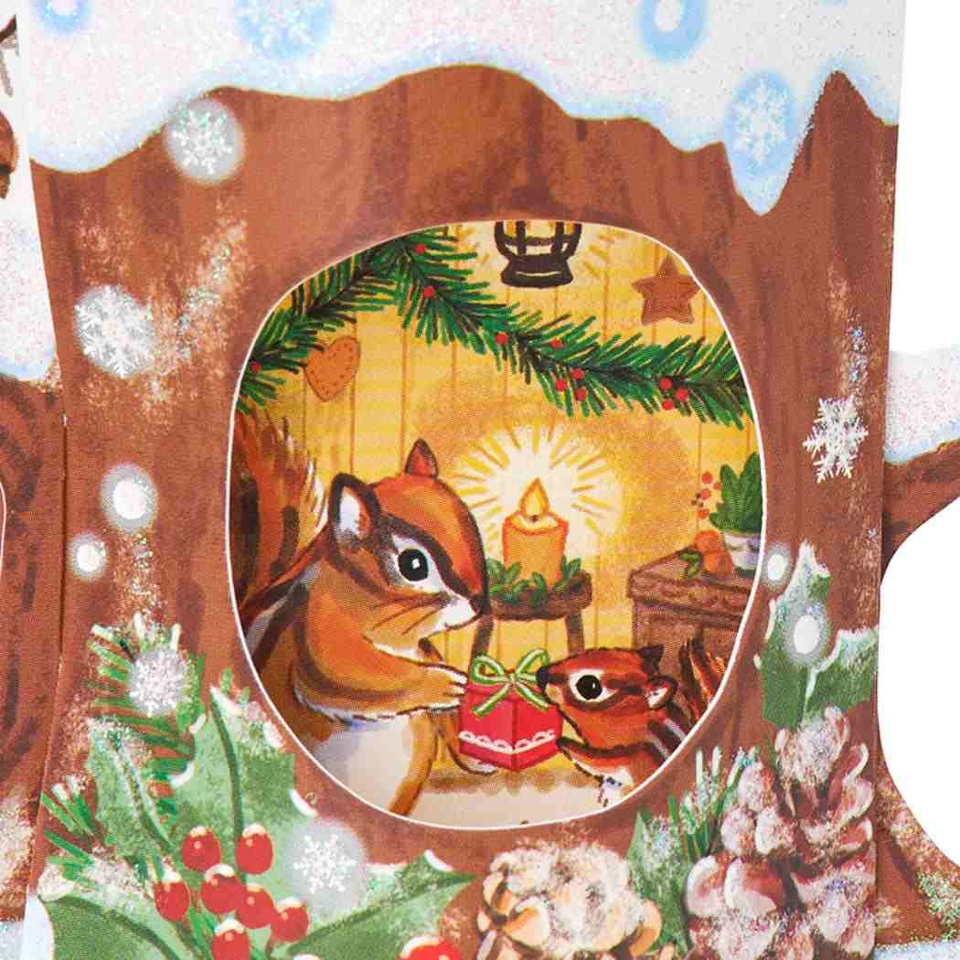 CHRISTMAS グリーティングカード クリスマス 切り株にリス 1枚入り JX39-6 サンリオ