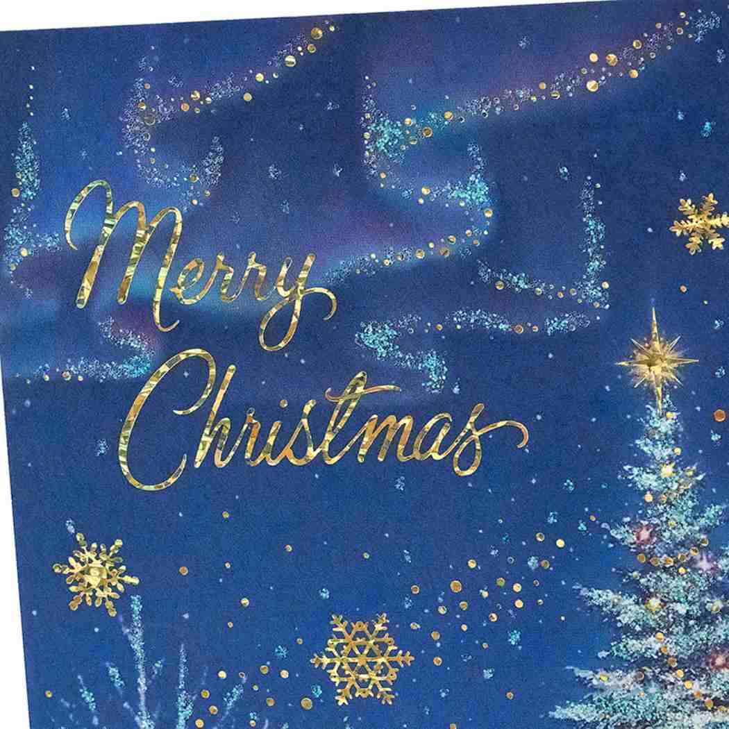 CHRISTMAS グリーティングカード クリスマス ツリーとオーロラ 1枚入り JX4-6 サンリオ