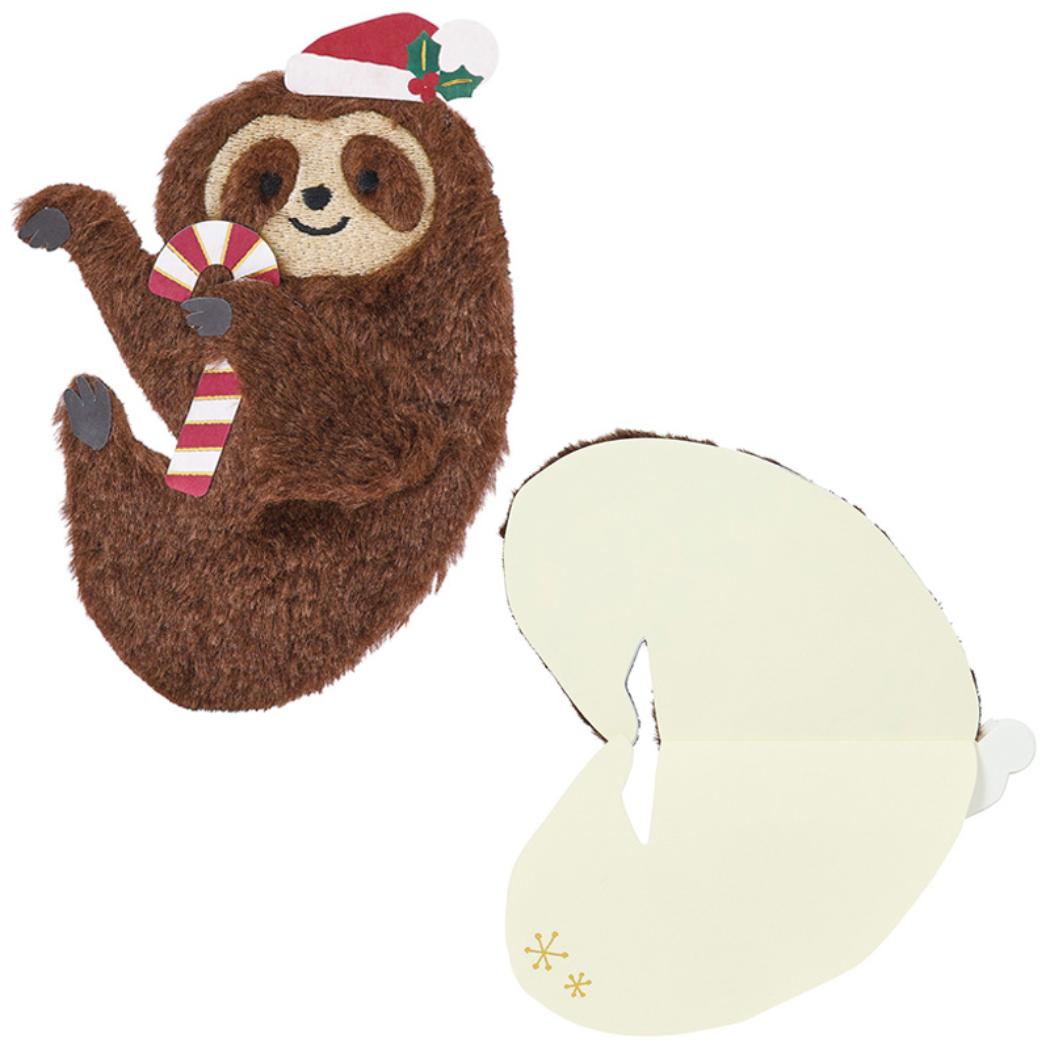 CHRISTMAS グリーティングカード クリスマス ふかふかナマケモノ 1枚入り JX43-6 サンリオ