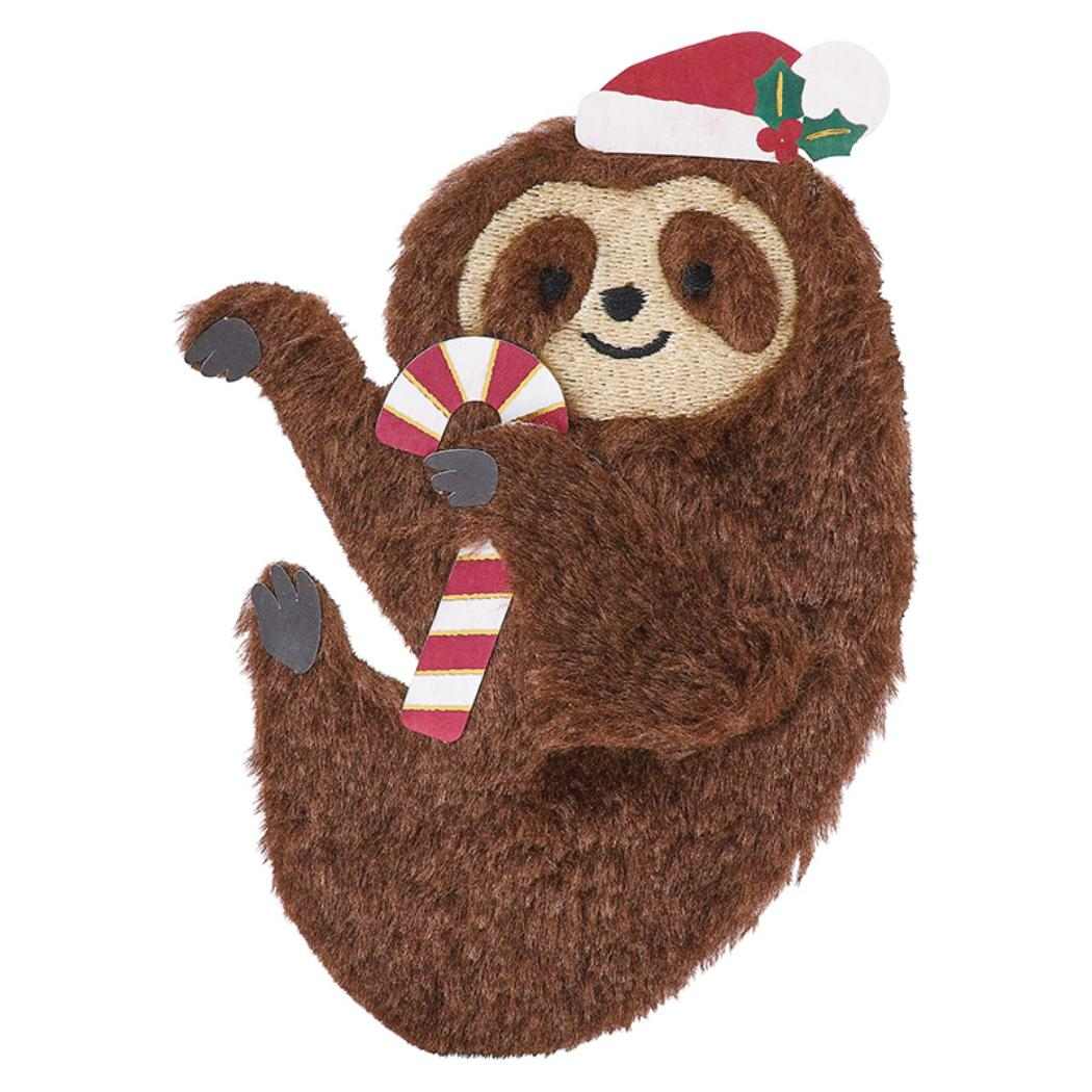 CHRISTMAS グリーティングカード クリスマス ふかふかナマケモノ 1枚入り JX43-6 サンリオ