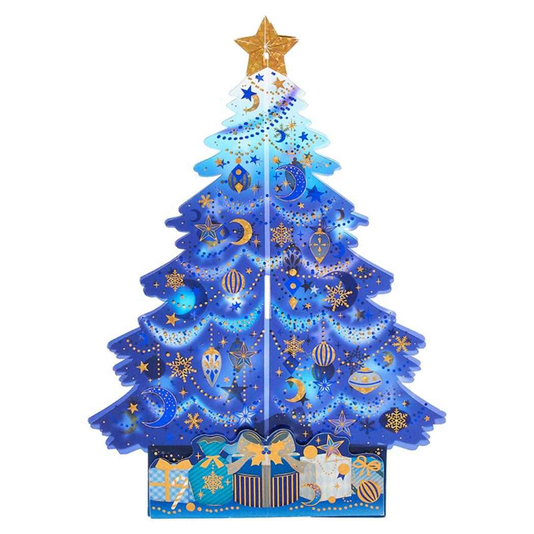 CHRISTMAS グリーティングカード クリスマス 夜空のツリー 1枚入り JX48-6 サンリオ