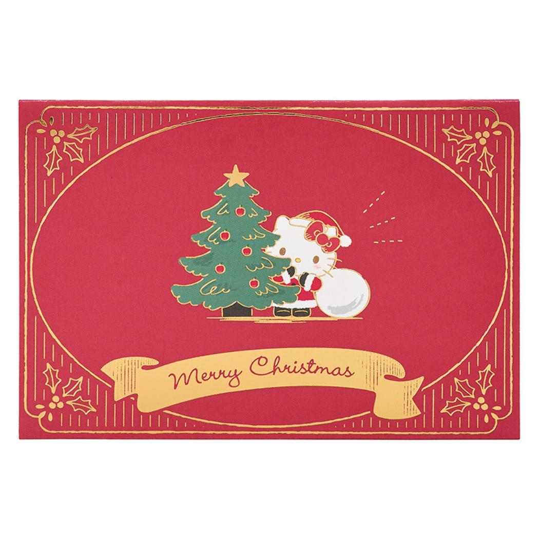 CHRISTMAS グリーティングカード クリスマス ハローキティツリーとスノーマン 1枚入り JX53-6 Sanrio サンリオ