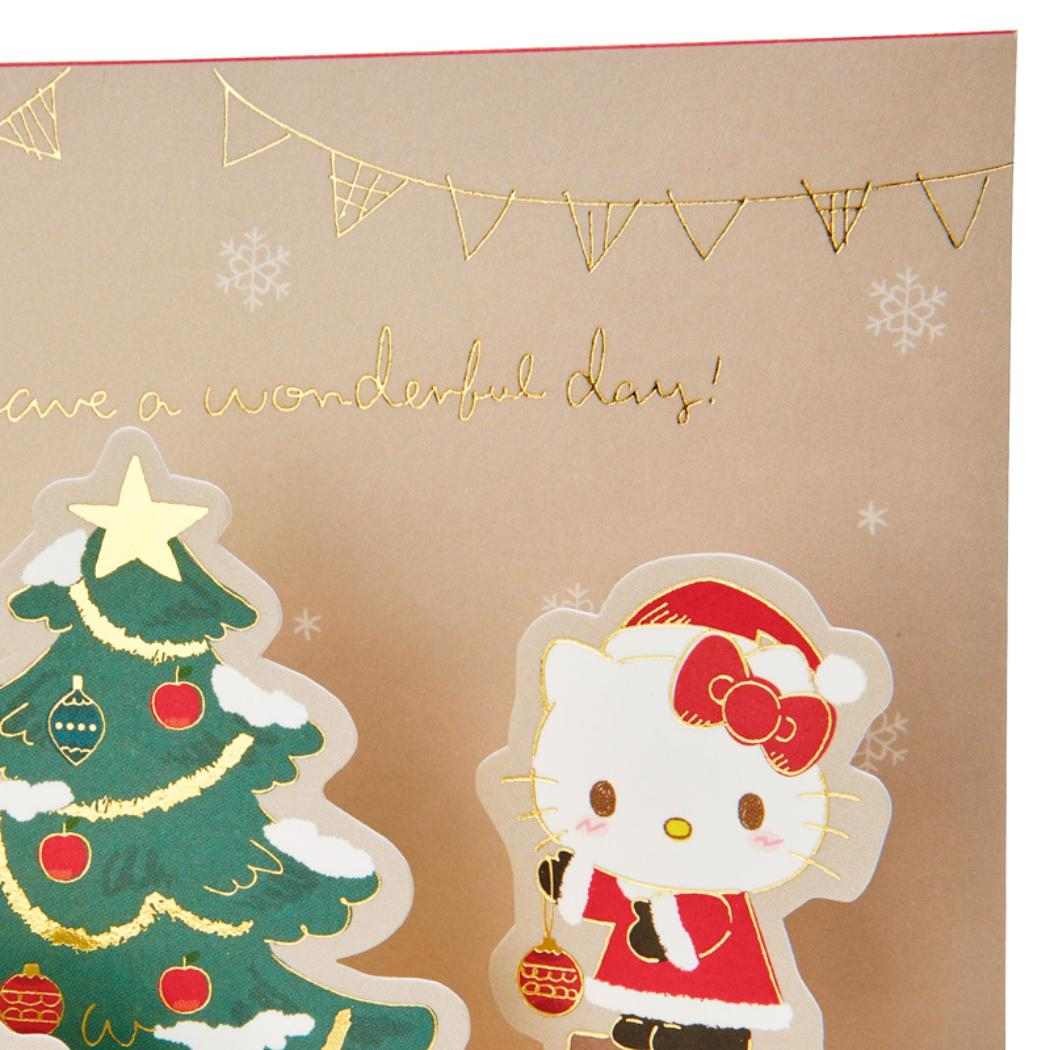 CHRISTMAS グリーティングカード クリスマス ハローキティツリーとスノーマン 1枚入り JX53-6 Sanrio サンリオ