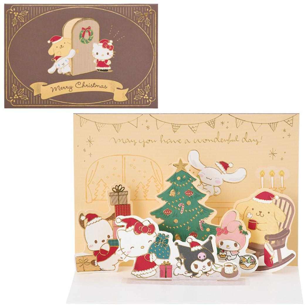 CHRISTMAS グリーティングカード クリスマス サンリオキャラクターズ みんなでパーティー 1枚入り JX63-6 Sanrio サンリオ