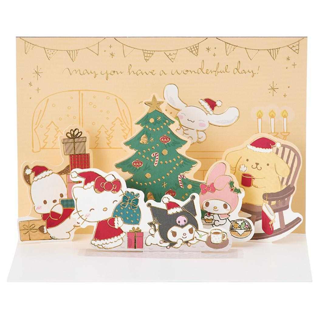 CHRISTMAS グリーティングカード クリスマス サンリオキャラクターズ みんなでパーティー 1枚入り JX63-6 Sanrio サンリオ