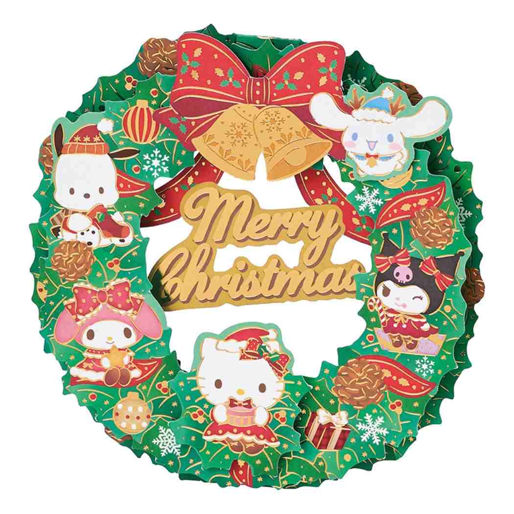 CHRISTMAS グリーティングカード クリスマス サンリオキャラクターズ リース 1枚入り JX64-6 Sanrio サンリオ