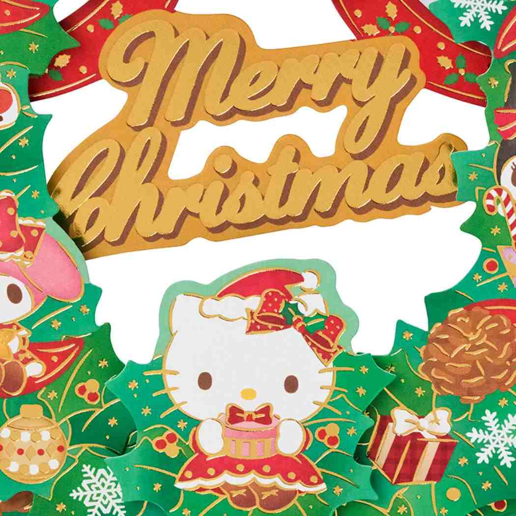 CHRISTMAS グリーティングカード クリスマス サンリオキャラクターズ リース 1枚入り JX64-6 Sanrio サンリオ
