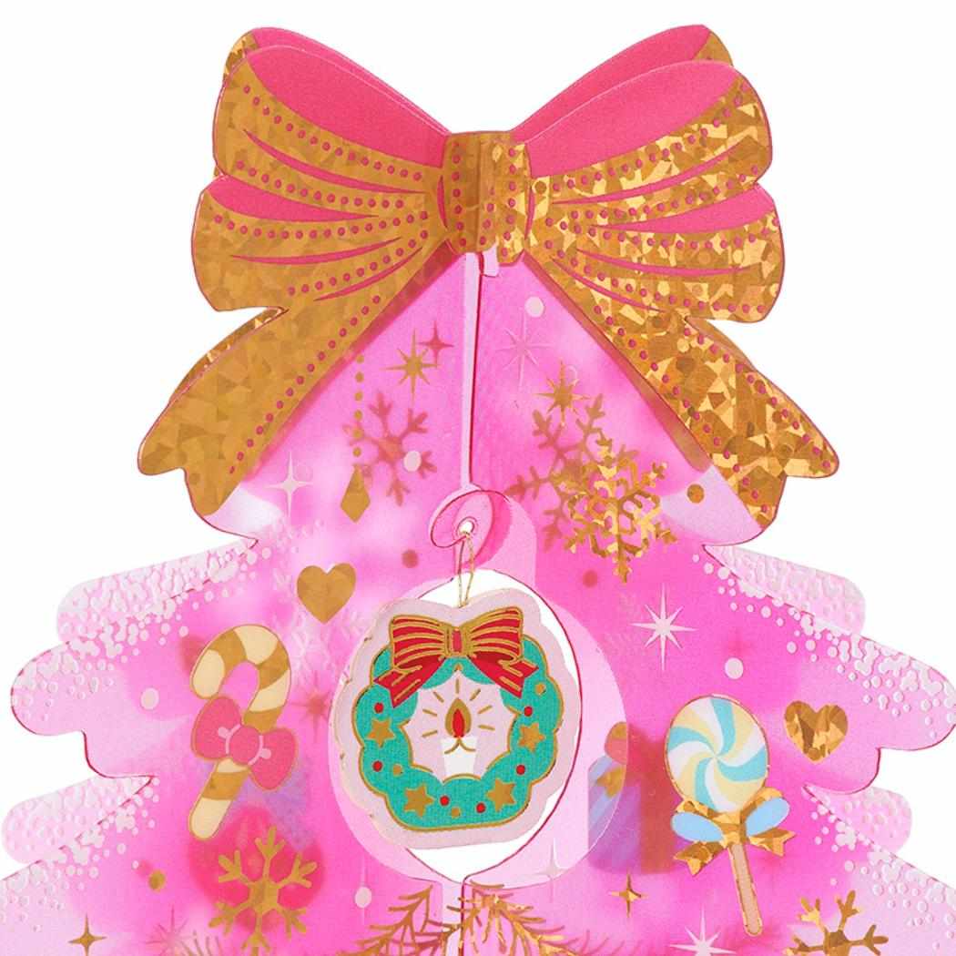 CHRISTMAS グリーティングカード クリスマス ハローキティ ピンクツリー 1枚入り JX65-6 Sanrio サンリオ