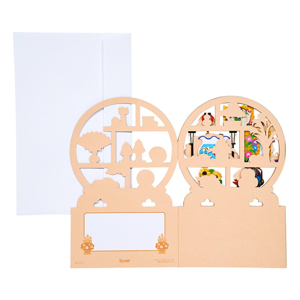 CHRISTMAS グリーティングカード 和風クリスマス ハローキティ 丸棚カレンダー 1枚入り JXJ19-6 Sanrio サンリオ