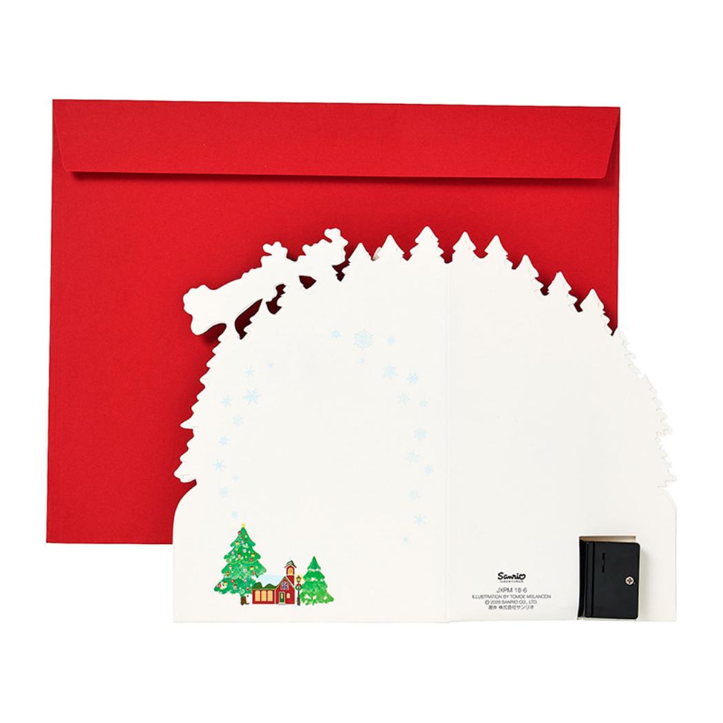 CHRISTMAS グリーティングカード クリスマス ライト＆メロディー 家3軒 JXPM18-6 サンリオ