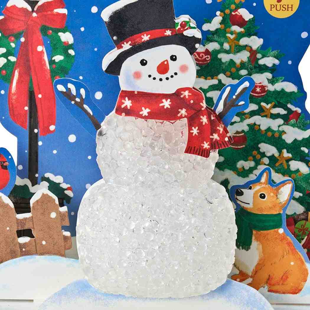CHRISTMAS グリーティングカード クリスマス ライト＆メロディー 街灯とスノーマン JXPM19-6 サンリオ