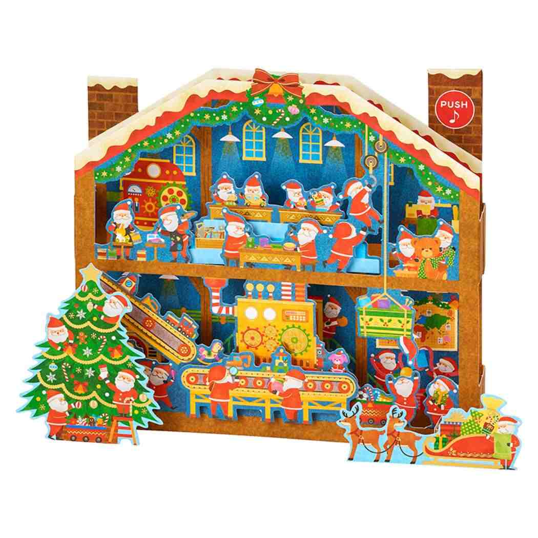 CHRISTMAS グリーティングカード クリスマス ライト＆メロディー おもちゃ工場 JXPM8-6 サンリオ