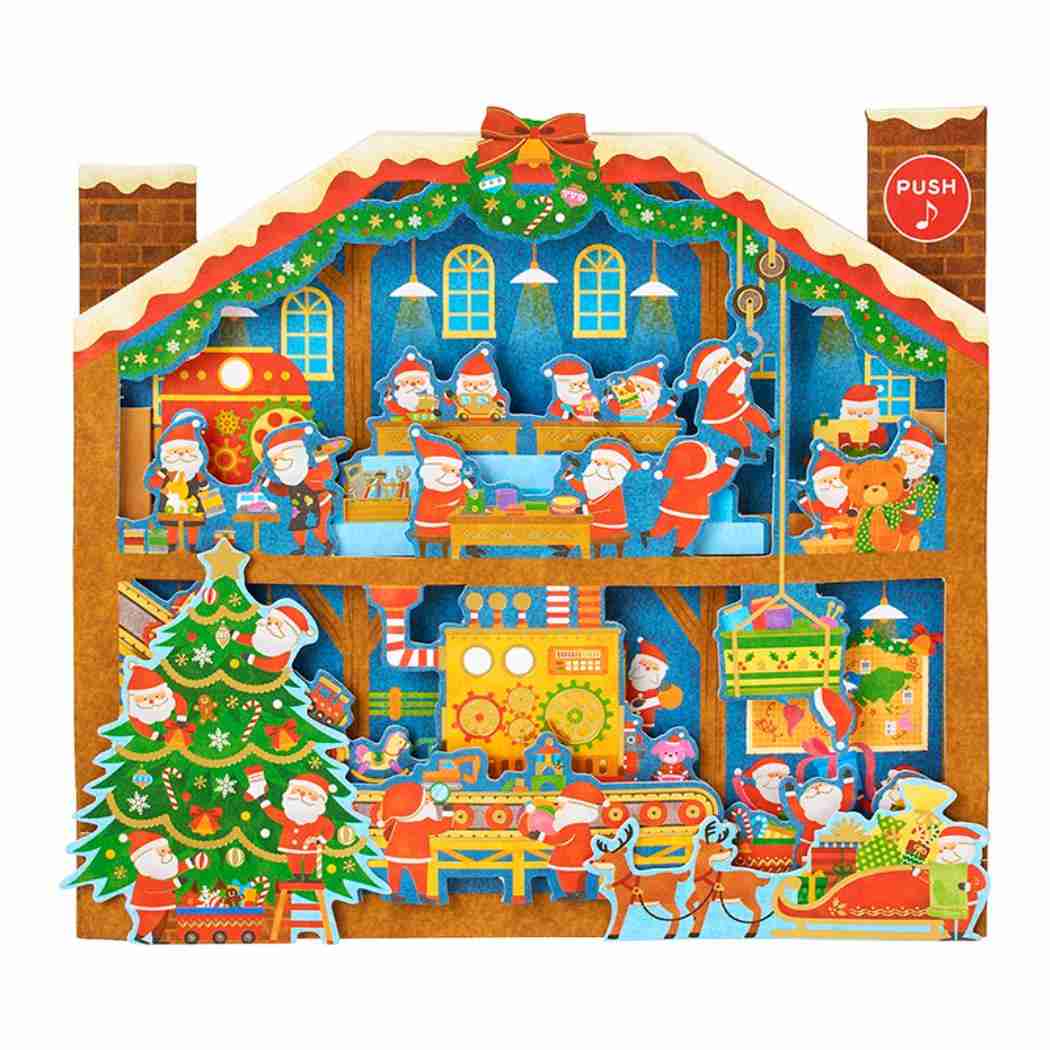 CHRISTMAS グリーティングカード クリスマス ライト＆メロディー おもちゃ工場 JXPM8-6 サンリオ