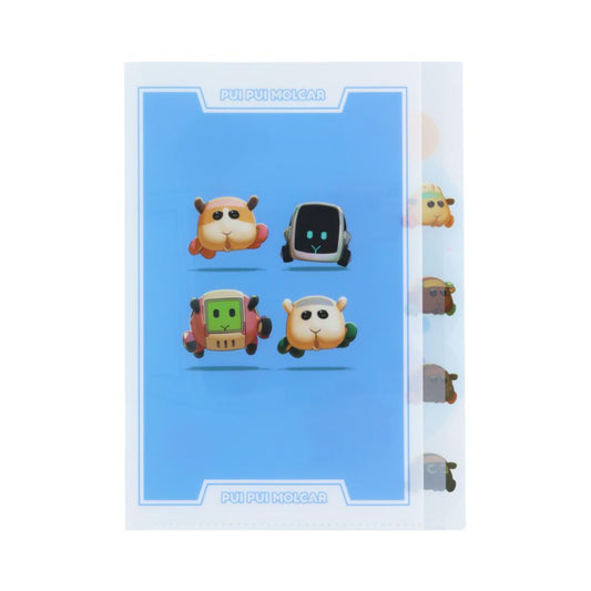 PUIPUIモルカー ポケットファイル ダイカットクリアファイル5P 5ポケット A4 A 新入学 サンスター文具 新学期準備文具 かわいい キャラクター グッズ メール便可 シネマコレクション