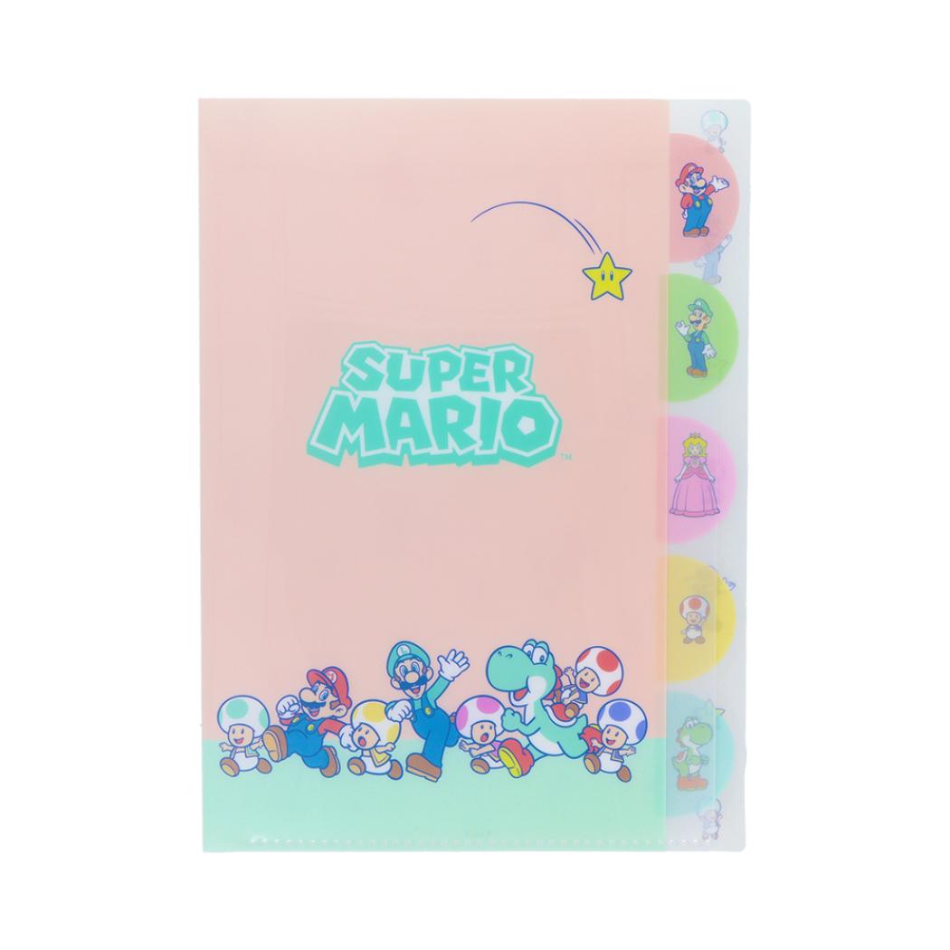スーパーマリオブラザーズ ポケットファイル ダイカットクリアファイル5P 味方 新入学 サンスター文具 新学期準備文具 キャラクター グッズ メール便可 シネマコレクション
