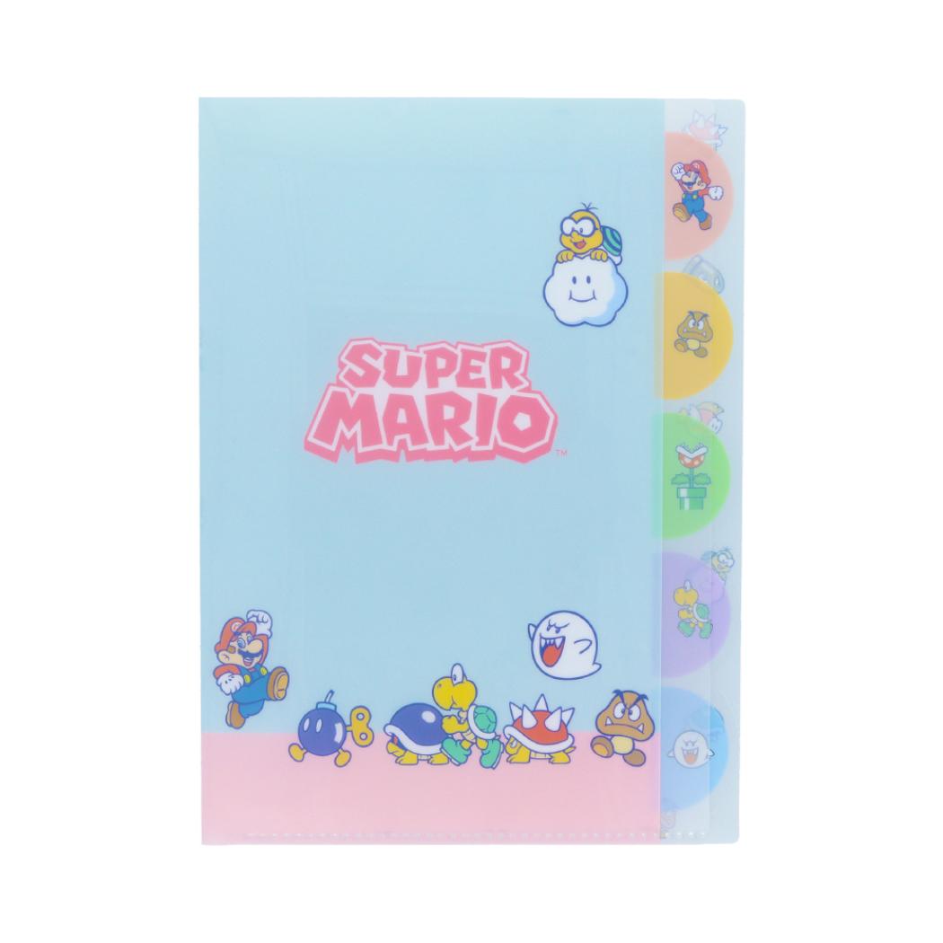 スーパーマリオブラザーズ ポケットファイル ダイカットクリアファイル5P 敵 新入学 サンスター文具 新学期準備文具 キャラクター グッズ メール便可 シネマコレクション