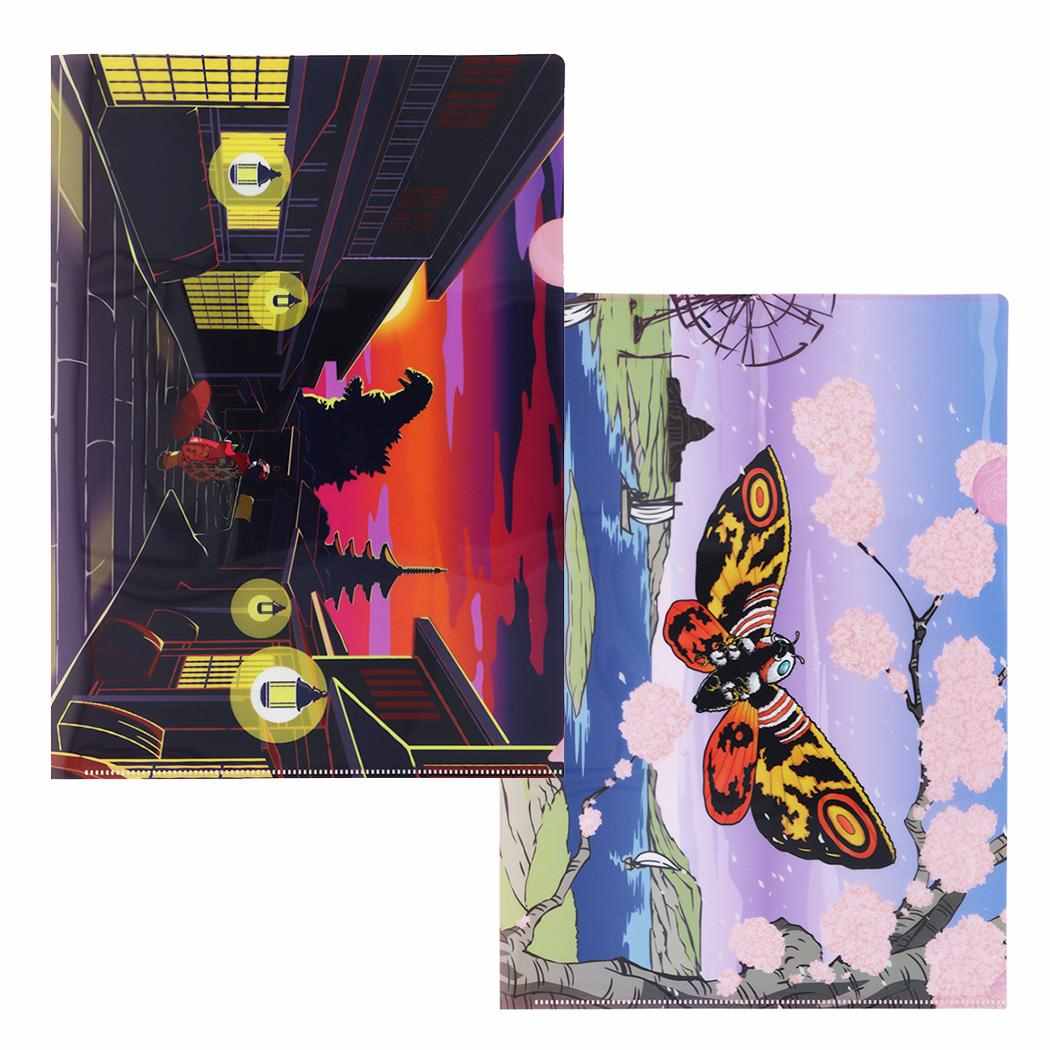 JAPANESE ART ゴジラ A4クリアファイル クリアファイル２枚セット V サンスター文具 クリアフォルダー キャラクター グッズ メール便可 シネマコレクション