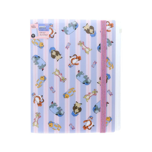 くまのプーさん ポケットファイル ゴムバンド付クリアファイル5P＋Ｆ A4 パジャマ ディズニー サンスター文具 新学期準備文具 キャラクター グッズ シネマコレクション