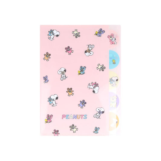 スヌーピー ポケットファイル ダイカットクリアファイル5P A4 パステル ピーナッツ サンスター文具 新学期準備文具 キャラクター グッズ メール便可 シネマコレクション