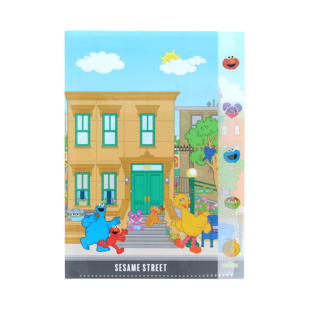 セサミストリート ポケットファイル ダイカットクリアファイル5P A4 イラスト サンスター文具 新学期準備文具 キャラクター グッズ メール便可 シネマコレクション