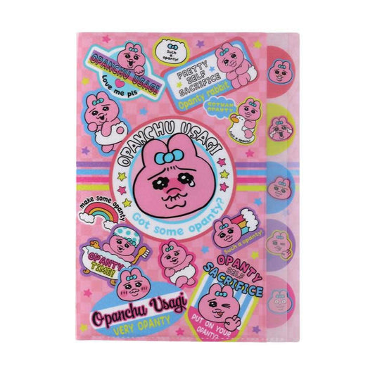 おぱんちゅうさぎ ポケットファイル ダイカットクリアファイル5P 5ポケット A4 ピンク サンスター文具 新学期準備文具 かわいい キャラクター グッズ メール便可 シネマコレクション