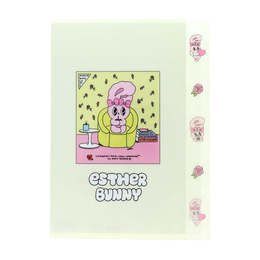 エスターバニー ポケットファイル ダイカットクリアファイル5P A4 クリーム ESTHER BUNNY サンスター文具 新学期準備文具 かわいい キャラクター グッズ メール便可 シネマコレクション