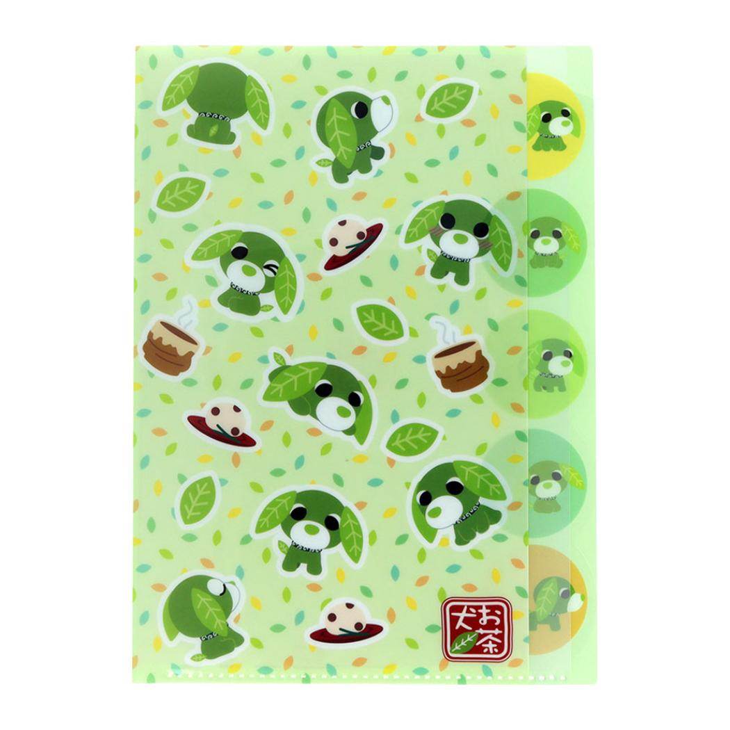 お茶犬 ポケットファイル ダイカットクリアファイル5P リョク サンスター文具 新学期準備文具 キャラクター グッズ メール便可 シネマコレクション