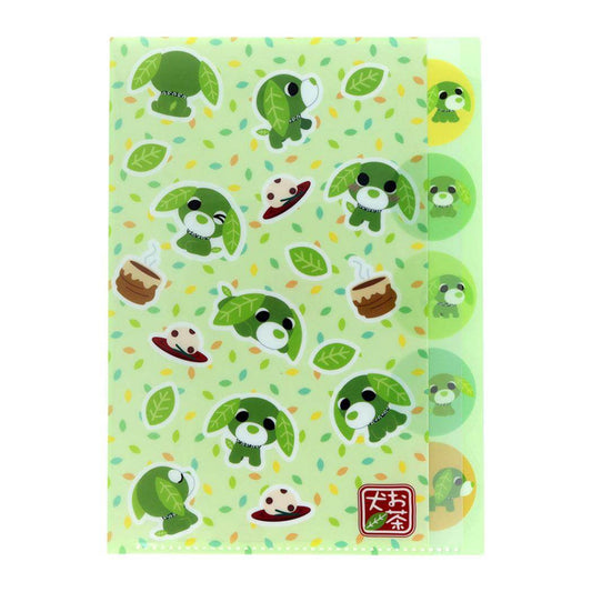 お茶犬 ポケットファイル ダイカットクリアファイル5P リョク サンスター文具 新学期準備文具 キャラクター グッズ メール便可 シネマコレクション