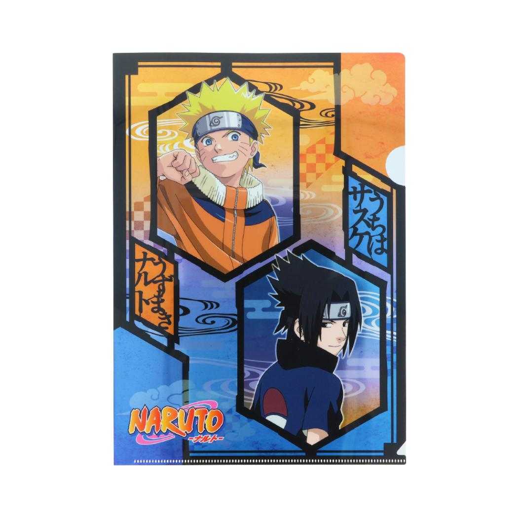 NARUTO ナルト A4クリアファイル メタリックファイル うずまきナルト＆うちはサスケ サンスター文具