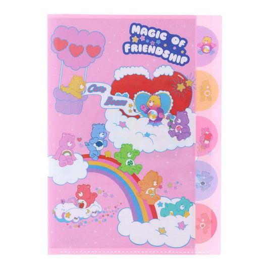 ケアベア ポケットファイル ダイカットクリアファイル5P ピンク CareBears サンスター文具 新学期準備文具 小学生 中学生 キャラクター グッズ メール便可 シネマコレクション
