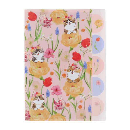 モフサンドx日比谷花壇 ポケットファイル ダイカットクリアファイル5P Bloom mofusand サンスター文具 新学期準備文具 日本製 キャラクター グッズ メール便可 シネマコレクション