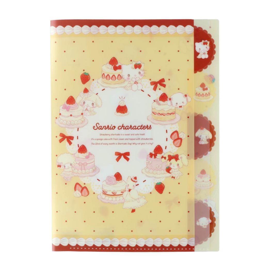 サンリオキャラクターズ ダイカットクリアファイル5P 5ポケット A4 スイートケーキコレクション ストロベリーショートケーキ Sanrio サンスター文具 新学期準備文具 かわいい キャラクター グッズ メール便可 シネマコレクション