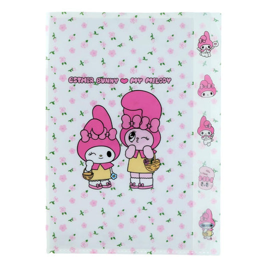 エスターバニーxマイメロディ ポケットファイル ダイカットクリアファイル5P 5ポケット A4 W Esther Bunny サンリオ サンスター文具 新学期準備文具 キャラクター グッズ メール便可 シネマコレクション