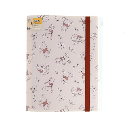 くまのプーさん ポケットファイル ゴムバンド付きクリアファイル5P＋F A4 Winnie the Pooh 10 ブラウン ディズニー サンスター文具
