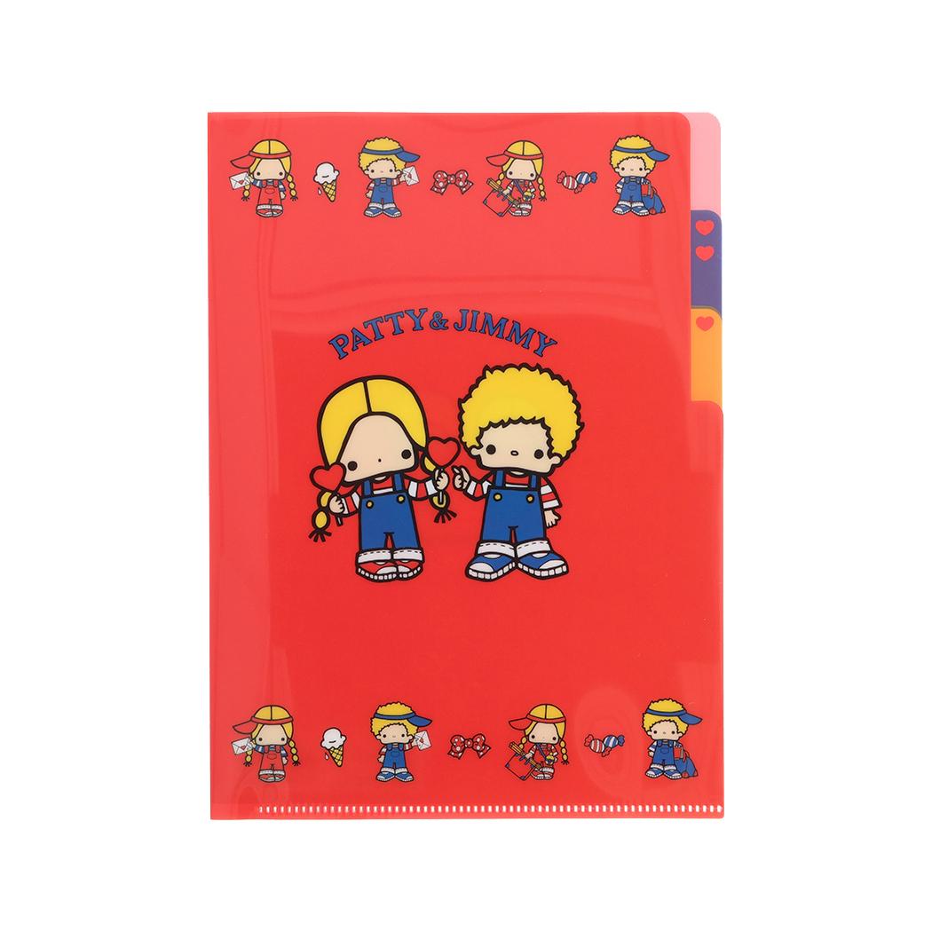 サンリオキャラクターズ ポケットファイル クリアファイルA5 3P レトロ パティ＆ジミー Sanrio サンスター文具